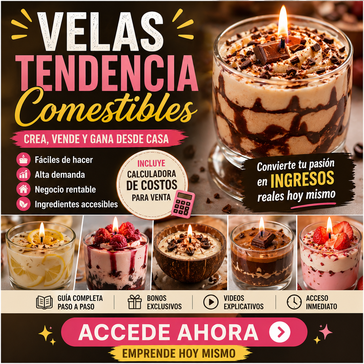 Pack digital de Velas Comestibles en tendencia